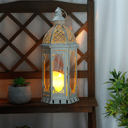15''H Outdoor Candle Lanterns Vintage Metal Candle Holder-3