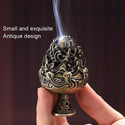 NNEIDS Small Vintage Copper Incense Burner - Bronze Ornament-2